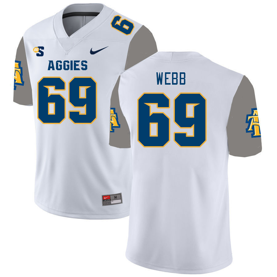Men-Youth #69 Spencer Webb North Carolina A&T Aggies 2023 College Football Jerseys Stitched-White